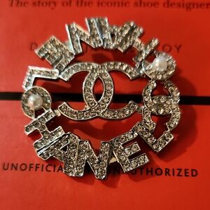 Upcycled Silver and Pearl Crystal Brooch